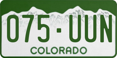 CO license plate 075UUN