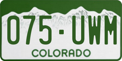 CO license plate 075UWM