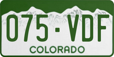 CO license plate 075VDF