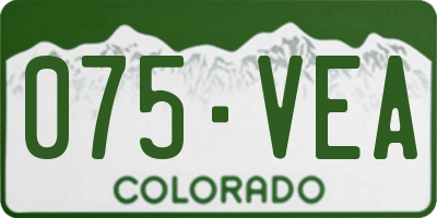 CO license plate 075VEA