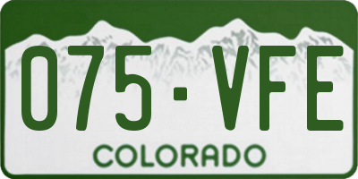 CO license plate 075VFE