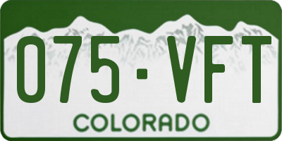CO license plate 075VFT