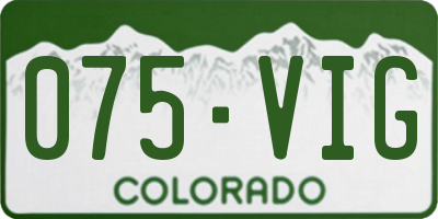 CO license plate 075VIG
