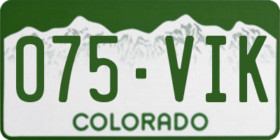 CO license plate 075VIK