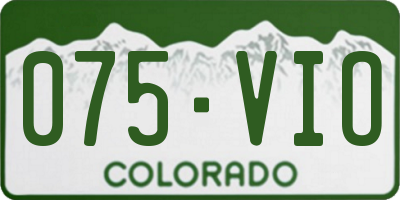 CO license plate 075VIO