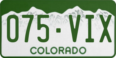 CO license plate 075VIX