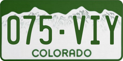 CO license plate 075VIY