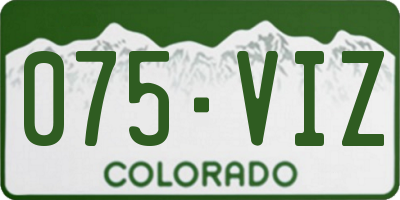 CO license plate 075VIZ