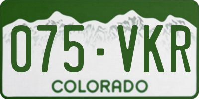 CO license plate 075VKR