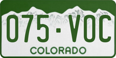 CO license plate 075VOC