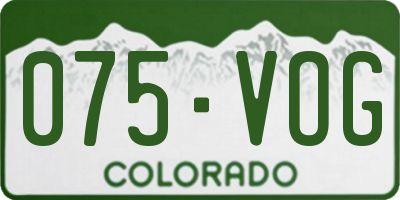 CO license plate 075VOG