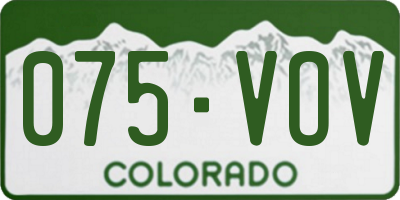 CO license plate 075VOV