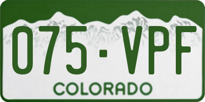 CO license plate 075VPF