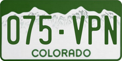 CO license plate 075VPN