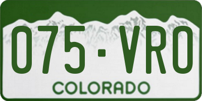 CO license plate 075VRO