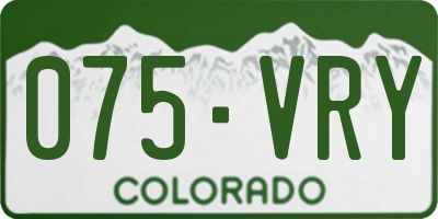 CO license plate 075VRY