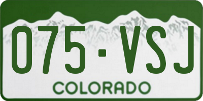 CO license plate 075VSJ