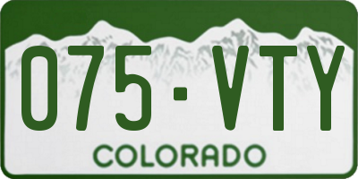 CO license plate 075VTY