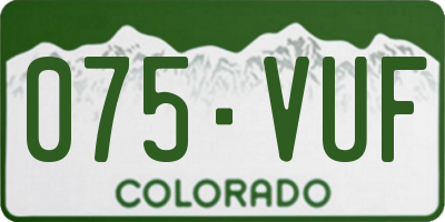 CO license plate 075VUF