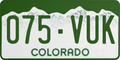 CO license plate 075VUK
