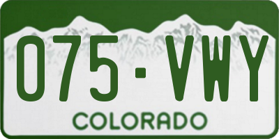 CO license plate 075VWY