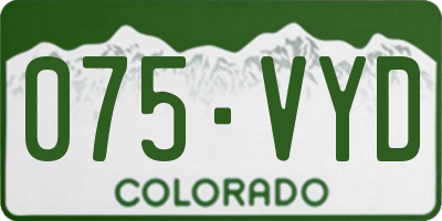 CO license plate 075VYD