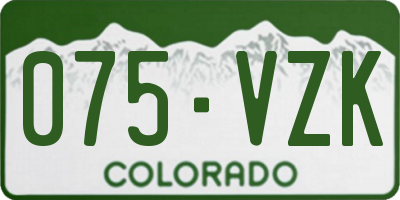 CO license plate 075VZK