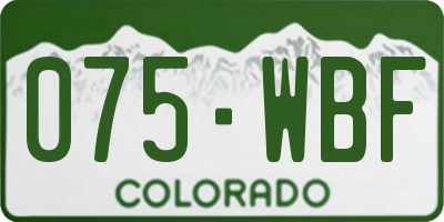 CO license plate 075WBF