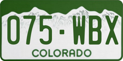 CO license plate 075WBX