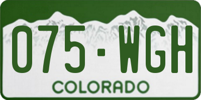 CO license plate 075WGH