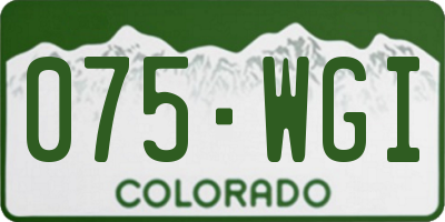 CO license plate 075WGI