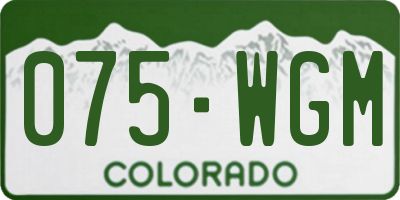 CO license plate 075WGM