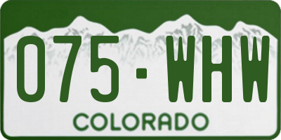 CO license plate 075WHW