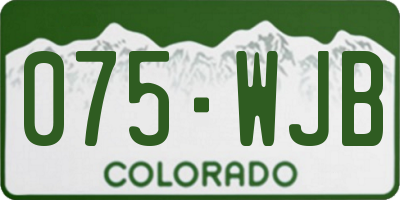CO license plate 075WJB