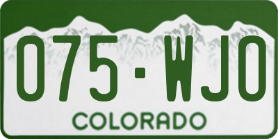 CO license plate 075WJO