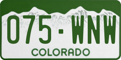 CO license plate 075WNW