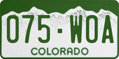 CO license plate 075WOA