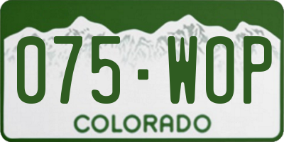 CO license plate 075WOP