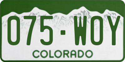 CO license plate 075WOY