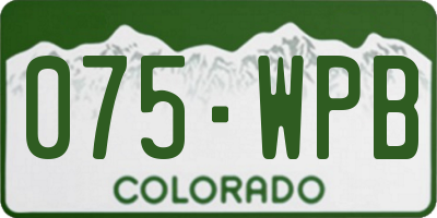 CO license plate 075WPB