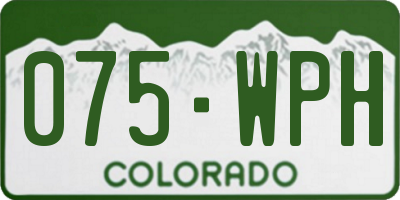 CO license plate 075WPH
