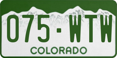 CO license plate 075WTW