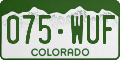 CO license plate 075WUF