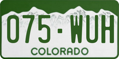 CO license plate 075WUH