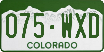 CO license plate 075WXD
