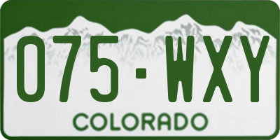 CO license plate 075WXY