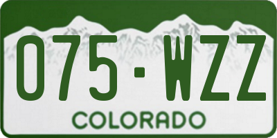 CO license plate 075WZZ