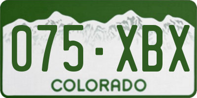 CO license plate 075XBX