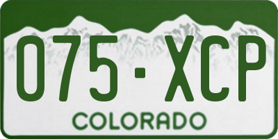 CO license plate 075XCP