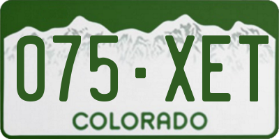 CO license plate 075XET